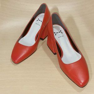 Yuul Yie Orange Red Block Pumps